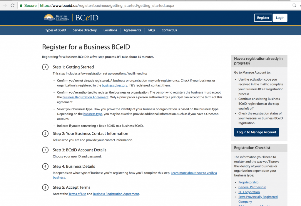 Apply for the BCecID 1